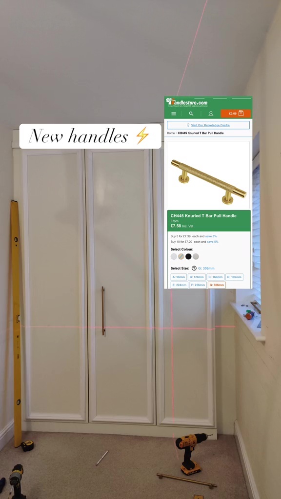 Elle a ensuite ajouté de nouvelles poignées